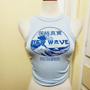 Pretty Little Things Crop Top NWT Light Blue Size 6 US